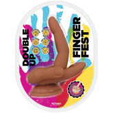 Hott Products Double Up Finger Shape Silicone Dildo Tan Realistic Dildos